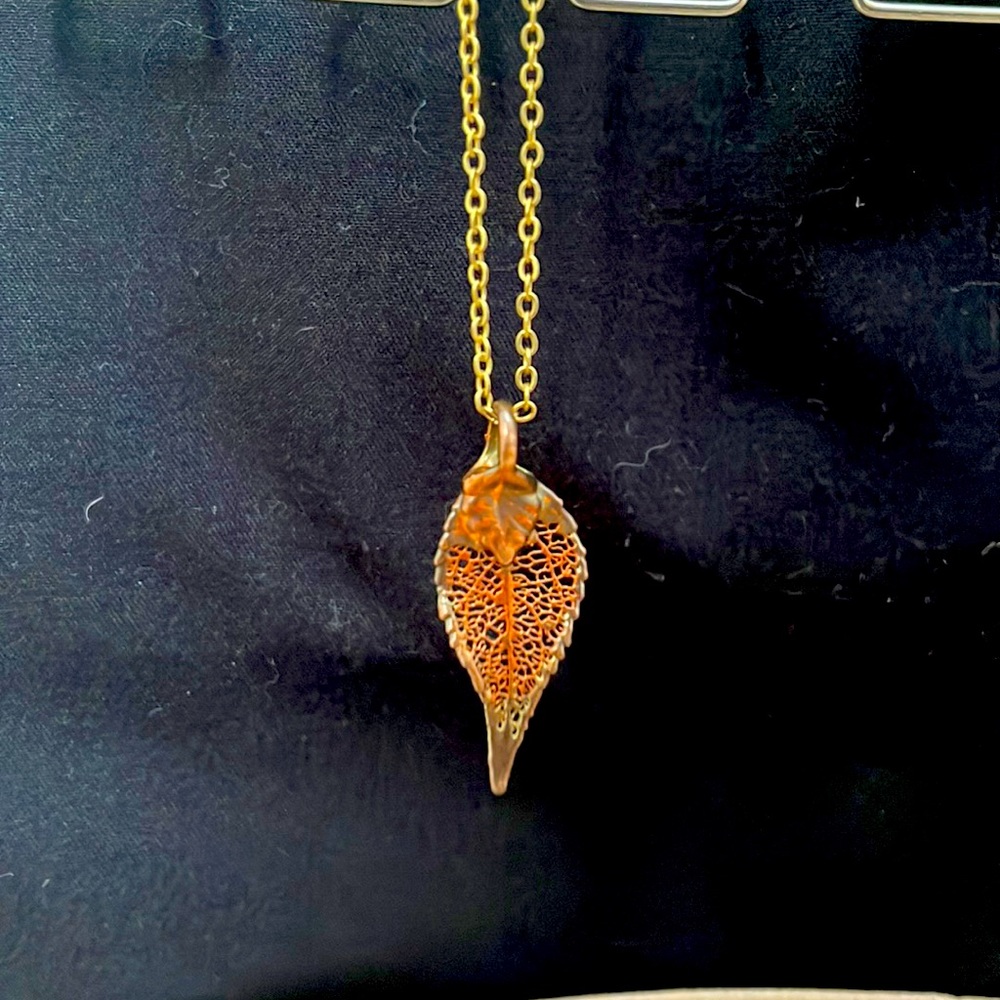 Bronze Leaf Necklace.